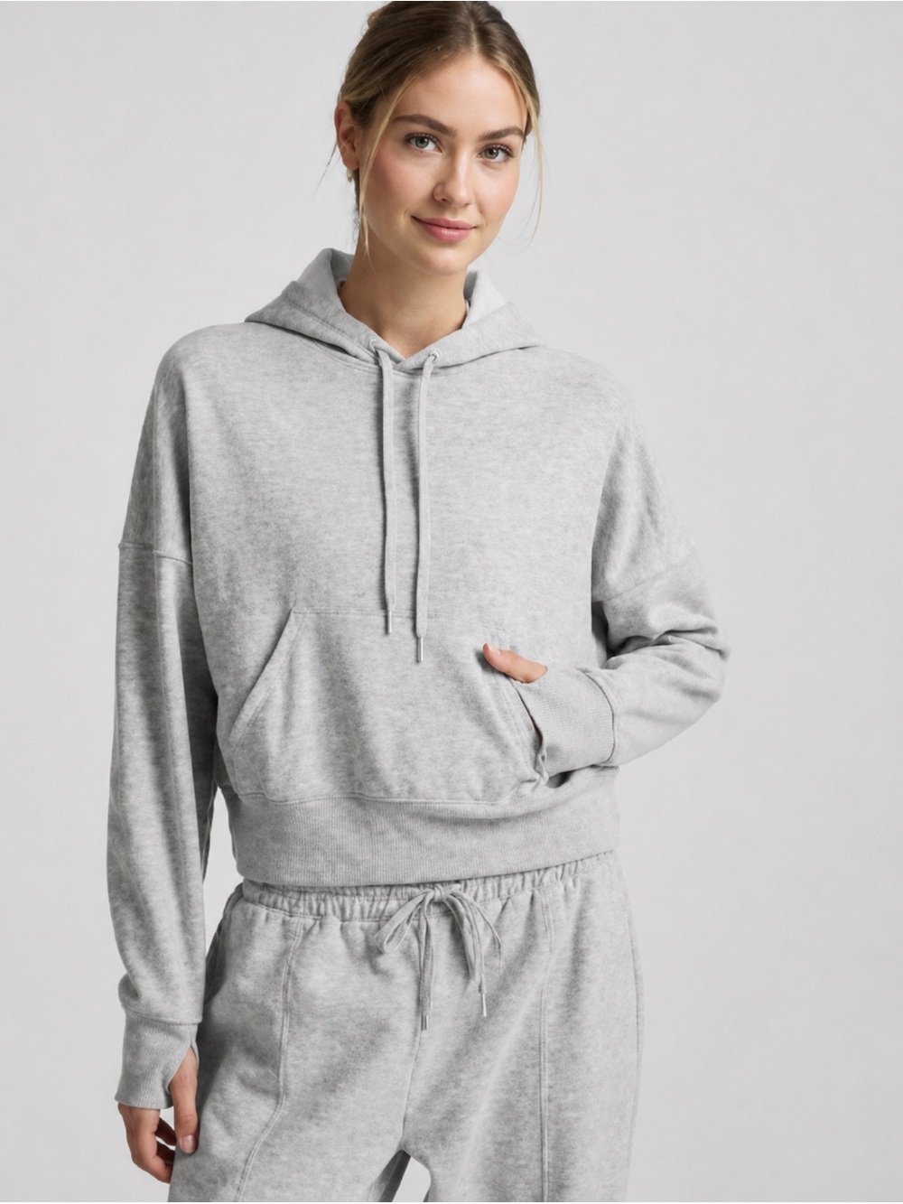 BRAND NEW Beyond Yoga crop Luxe Fleece Hoodie